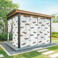 Turquoise Airplane Waterproof Outdoor Curtains by Unknown