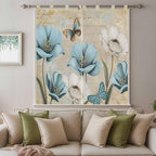 Spring Flowers Bathroom Curtains 63 Inch Length, Window Curtains Tab Top - Image 9