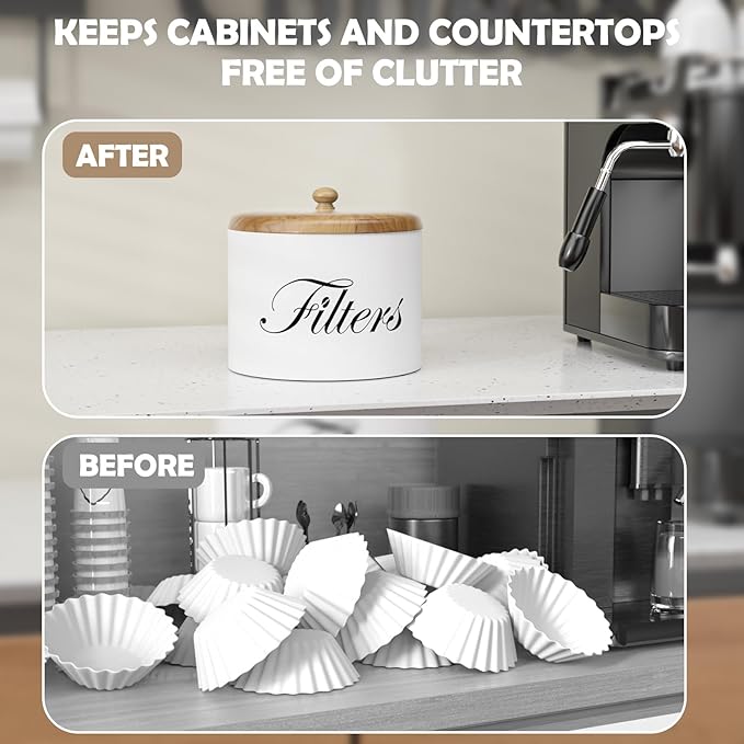 Coffee Filter Holder, Wooden Coffee Filter Storage - Image 3