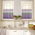 Country Wood Board Gray Purple Window Valance Curtains, Farmhouse Gradient - Image 7
