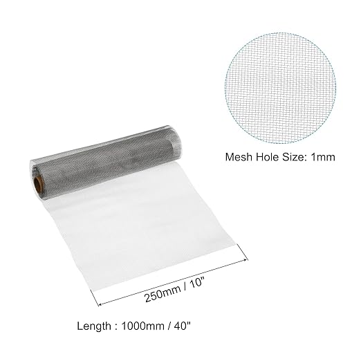 PATIKIL 40" L x 10" W Woven Wire Mesh, 20 Mesh 316L Stainless Steel Air Vent - Image 2