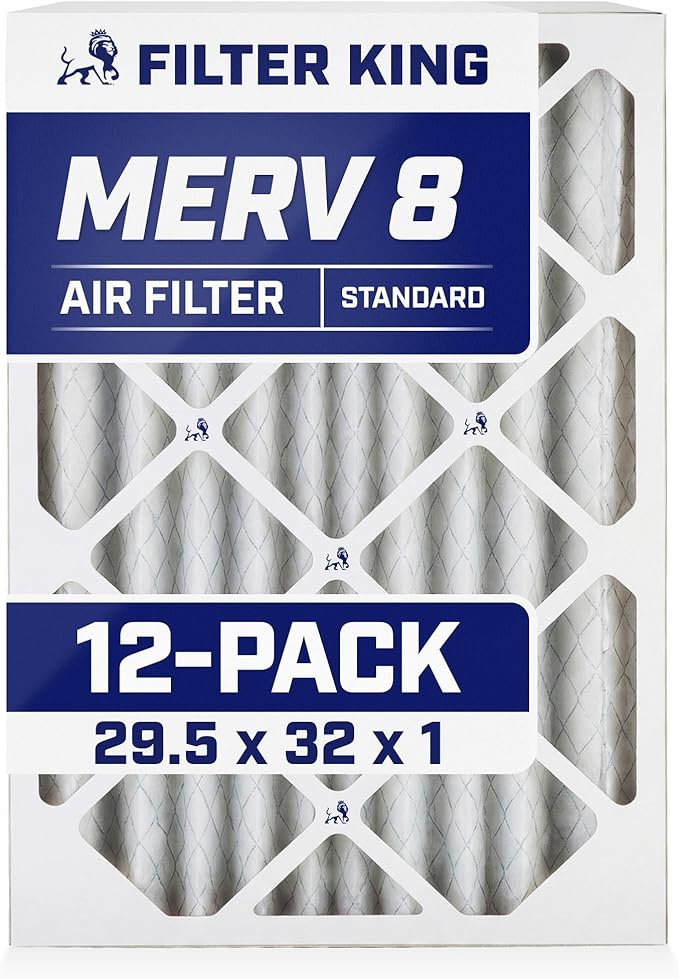 Filter King 29.5x32x1 Air Filter | 12-PACK | MERV 8 HVAC Pleated A/C Furnace by FilterKing