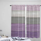 Country Wood Board Gray Purple Window Valance Curtains, Farmhouse Gradient - Image 8
