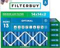 Filterbuy 14x14x2 Air Filter MERV 13 Optimal Smoke & Allergy Defense, by Filterbuy