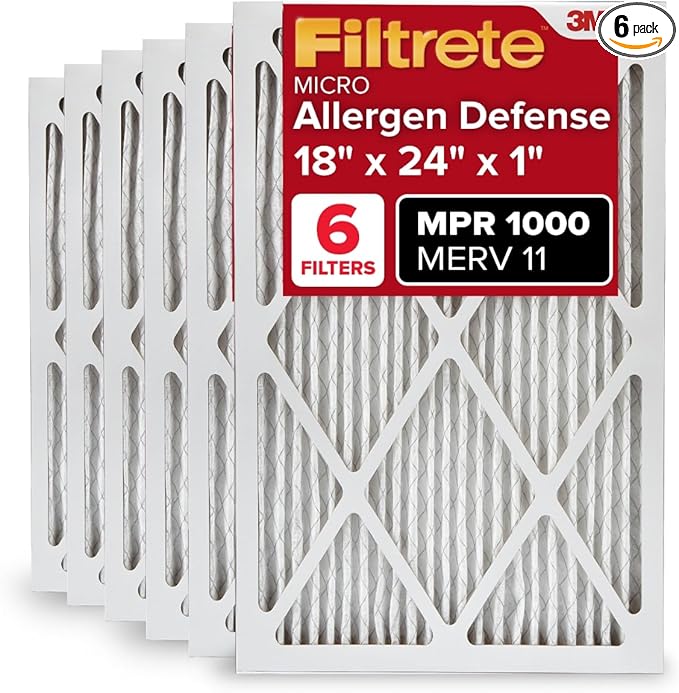 Filtrete 18x24x1 AC Furnace Air Filter, MERV 11, MPR 1000, Micro Allergen by Filtrete