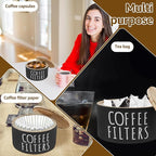 Coffee Filter Holder, Wooden Large Capacity Rustic Coffee Filter Storage Case - Image 6