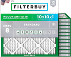 Filterbuy 10x10x1 Air Filter MERV 8 Essential Dust & Allergy Defense, by Filterbuy
