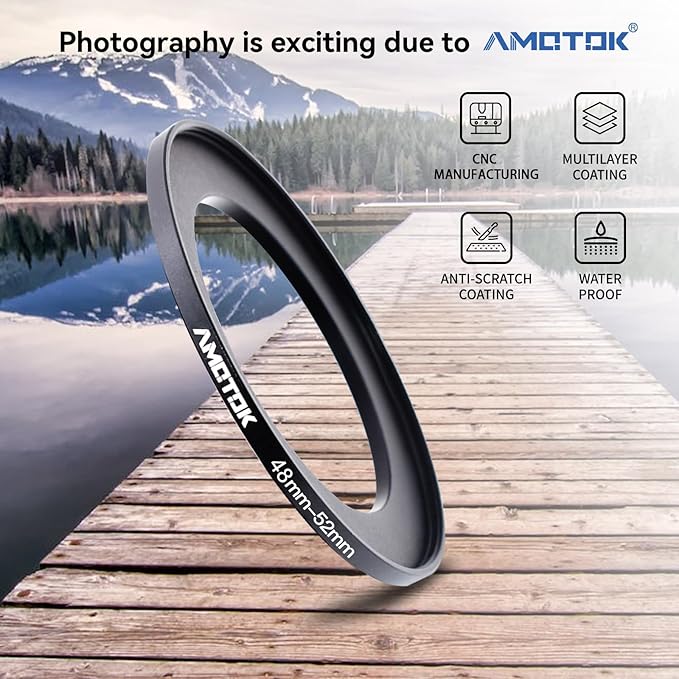 48mm Lens to 52mm Camera Lens Adapter, 48mm to 52mm Filter Step up Ring Adapter - Image 2