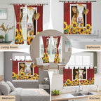 Cows Sunflowers Living Room Curtains 84 Inch Length, Window Curtains Tab Top - Image 7