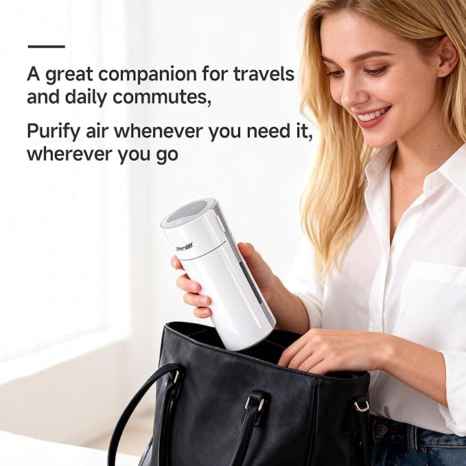 Home & Car HEPA Air Purifier USB-C Charging, Ultra-Quiet 22dB, Compact Design - Image 4
