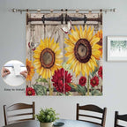 Sunflowers Living Room Curtains 84 Inch Length, Window Curtains Tab Top - Image 4