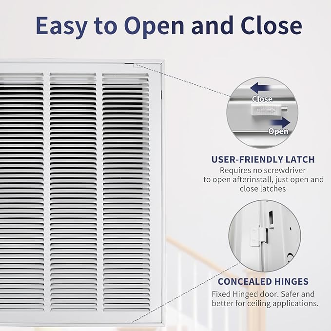 20"W x 24"H Steel Return Air Filter Grille - Image 4