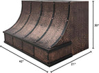 CT Copper Tailor Sloped Copper Vent Hood Wall Mount, 610 CFM Exhaust Fan - Image 9
