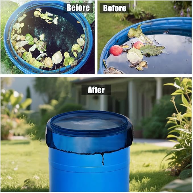 4 Pcs Rain Barrel Mesh Cover, 31.5 inch Water Collection Bucket Net - Image 3