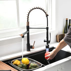 Fapully Commercial Single Handle Pull Down Sprayer Black&Rose Gold Kitchen - Image 9