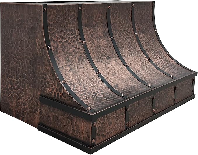 CT Copper Tailor Sloped Copper Vent Hood Wall Mount, 1260 CFM Exhaust Fan - Image 2