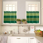 Farm Retro Green Wood Grain Window Valance Curtains, Rustic Wooden Plank - Image 3