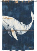 Sheer Curtains 72 Inches Long, Ocean Whale Blue Semi Sheer Curtains Light by Unknown