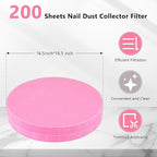 200 Sheets Nail Dust Collector Filter Paper Disposable Nail Dust Filters - Image 3
