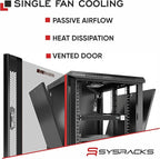 Sysracks 9U Wall Mount Server Rack Cabinet, 19” Locking Network Rack, 24” Deep - Image 2