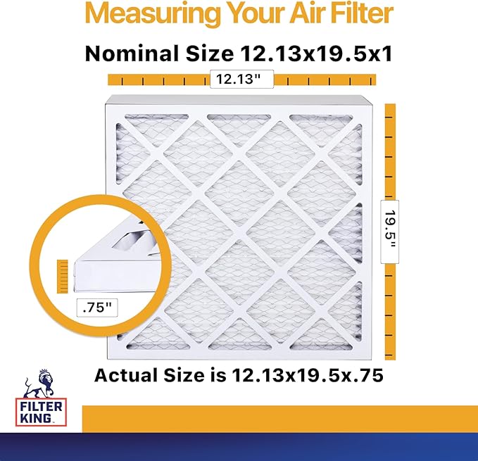Filter King 12.13x19.5x1 Air Filter | 4-PACK | MERV 13 HVAC Pleated A/C Furnace - Image 2
