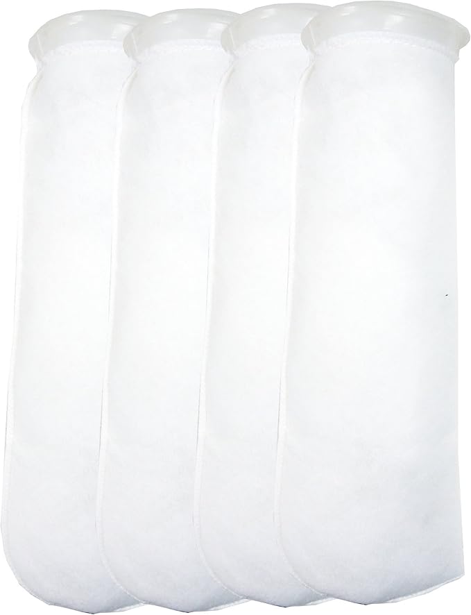 4 Pack - 4 Inch Ring Filter Socks 200 Micron - Aquarium Felt Filter Bags -4 by Encompass+All