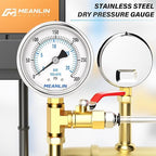 MEANLIN MEASURE 0~300Psi Dry Pressure Gauge Stainless Steel 1/8" NPT 2" FACE - Image 7