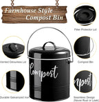 Compost Bin Kitchen, 1.3 Gallon Farmhouse Kitchen Compost Bin Countertop - Image 2