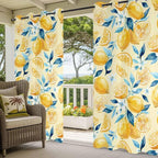 Lemon Outdoor Curtains for Patio Lemon Leaves Summer Plants Begin Waterproof - Image 5