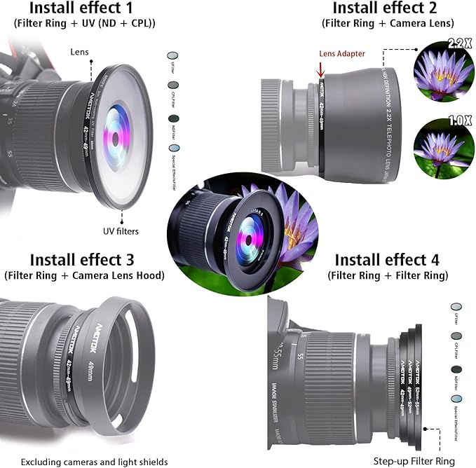 42mm Lens to 49mm Camera Lens Adapter, 42mm to 49mm Filter Step up Ring Adapter - Image 6