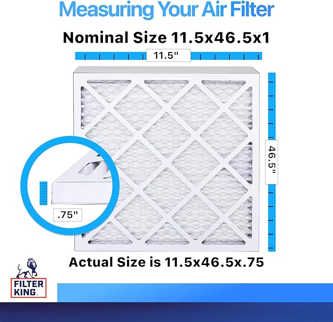 Filter King 11.5x46.5x1 Air Filter | 4-PACK | MERV 8 HVAC Pleated A/C Furnace - Image 2
