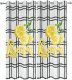 Lemon Outdoor Curtains for Patio Lemon Leaves Summer Plaid Buffalo Waterproof - Image 9