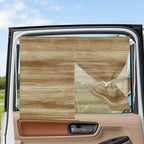 Light Brown Wood Grain Magnetic Double Layer Car Window Shades, Side Window - Image 3