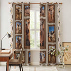 2 Panel Kitchen Cafe Curtains, Desert Camels Sunlight Filtering Nature Air - Image 4
