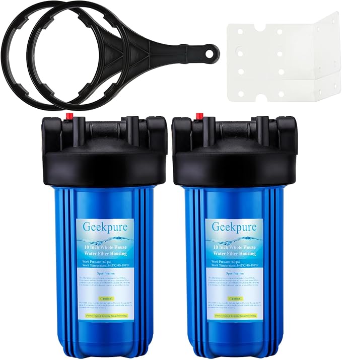 Geekpure 10-Inch Whole House Water Filter Housing 4.5"x10"1-Inch Outlet/Inlet - Image 6