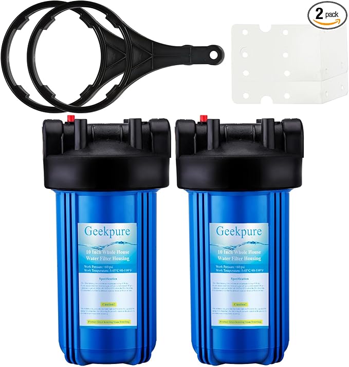 Geekpure 10-Inch Whole House Water Filter Housing 4.5"x10"1-Inch Outlet/Inlet by Geekpure