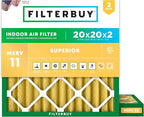 Filterbuy 20x20x2 Air Filter MERV 11 Superior Pet & Allergy Defense, by Filterbuy