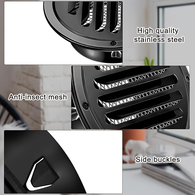 Zonon 18 Pcs Stainless Steel Soffit Vents 4 Inch Round Dryer Vent Cover - Image 5