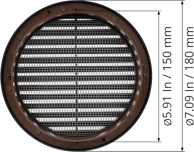 Black 6" Inch Round Ventilation Grille - Image 5