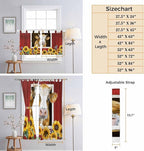 Cows Sunflowers Kitchen Curtains 36 Inch Length, Small Window Curtains Tab Top - Image 8