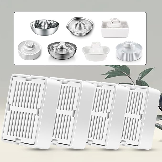 Cat Water Fountain Filters, 8 Carbon Filters& 2 Foams Filters - Image 2