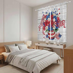 Independence Day Window Curtains 63 Inch Long 2 Panel Set, Rod Pocket Bedroom - Image 4