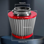 3" 76mm Universal High Flow Cold Air Intake Air Filter Upgraded Stainless Steel - Image 3