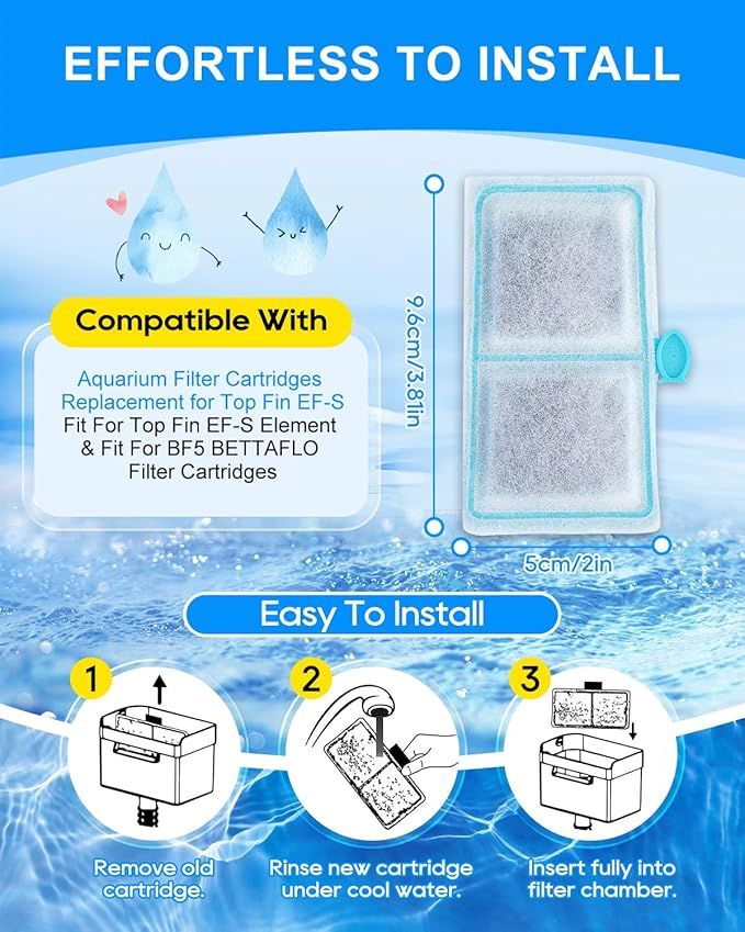 6 Pack Upgraded EF-S Fish Tank Filters Compatible - Image 6