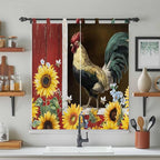 Chicken Sunflowers Bedroom Curtains 72 Inch Length, Window Curtains Tab Top - Image 3