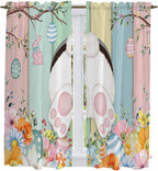 Easter Window Curtains 63 Inch Long 2 Panel Set, Rod Pocket Bedroom Curtains & - Image 2
