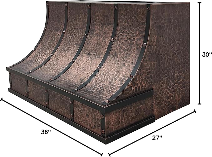 CT Copper Tailor Sloped Copper Vent Hood Island Mount, 610 CFM Exhaust Fan - Image 9