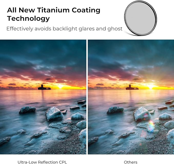 K&F CONCEPT 46mm Ultra-Low Reflectivity Circular Polarizers Filter 28 - Image 3