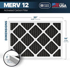 BNX TruFilter 14x20x1 MERV 12 Odor Defense AC Furnace Air Filter - Image 2