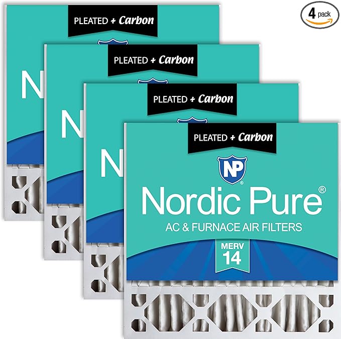 Nordic Pure 20x20x5 Honeywell Replacement Furnace Filters MERV 14 Plus Carbon 4 by NordicPure